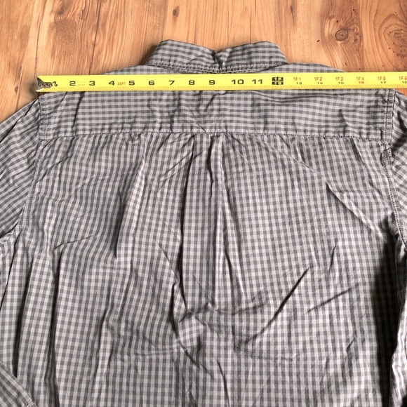 GAP Plaid Poplin Shirt Gray Small Long Sleeve Mens - Picture 9 of 14